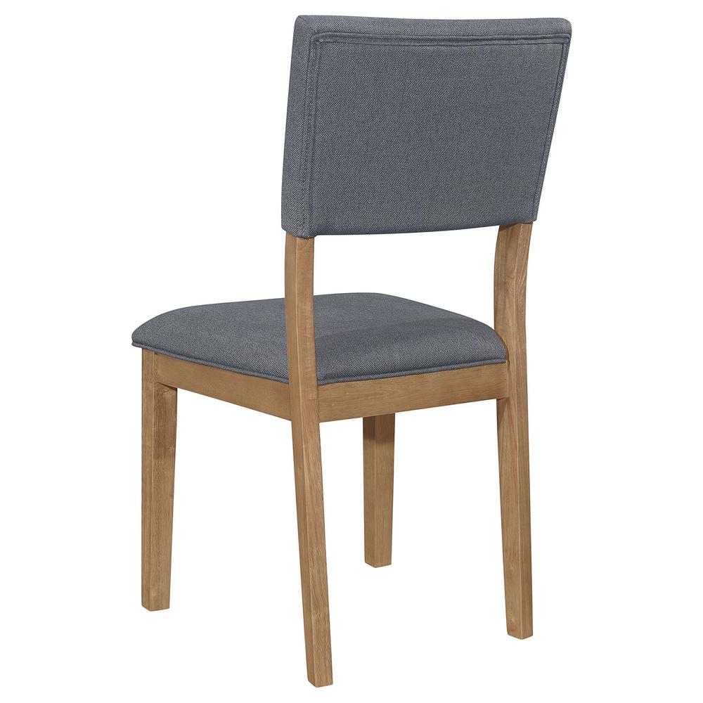 Sharon Open Back Padded Upholstered Dining Side Chair Blue and Brown (Set of 2). Picture 6