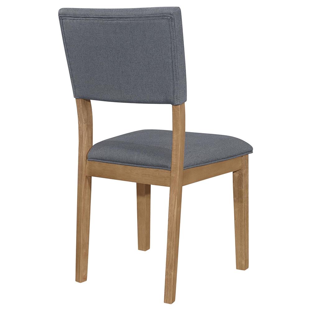 Sharon Open Back Padded Upholstered Dining Side Chair Blue and Brown (Set of 2). Picture 7