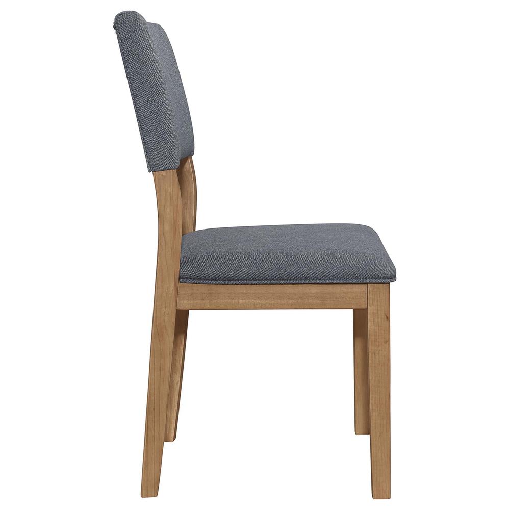 Sharon Open Back Padded Upholstered Dining Side Chair Blue and Brown (Set of 2). Picture 8