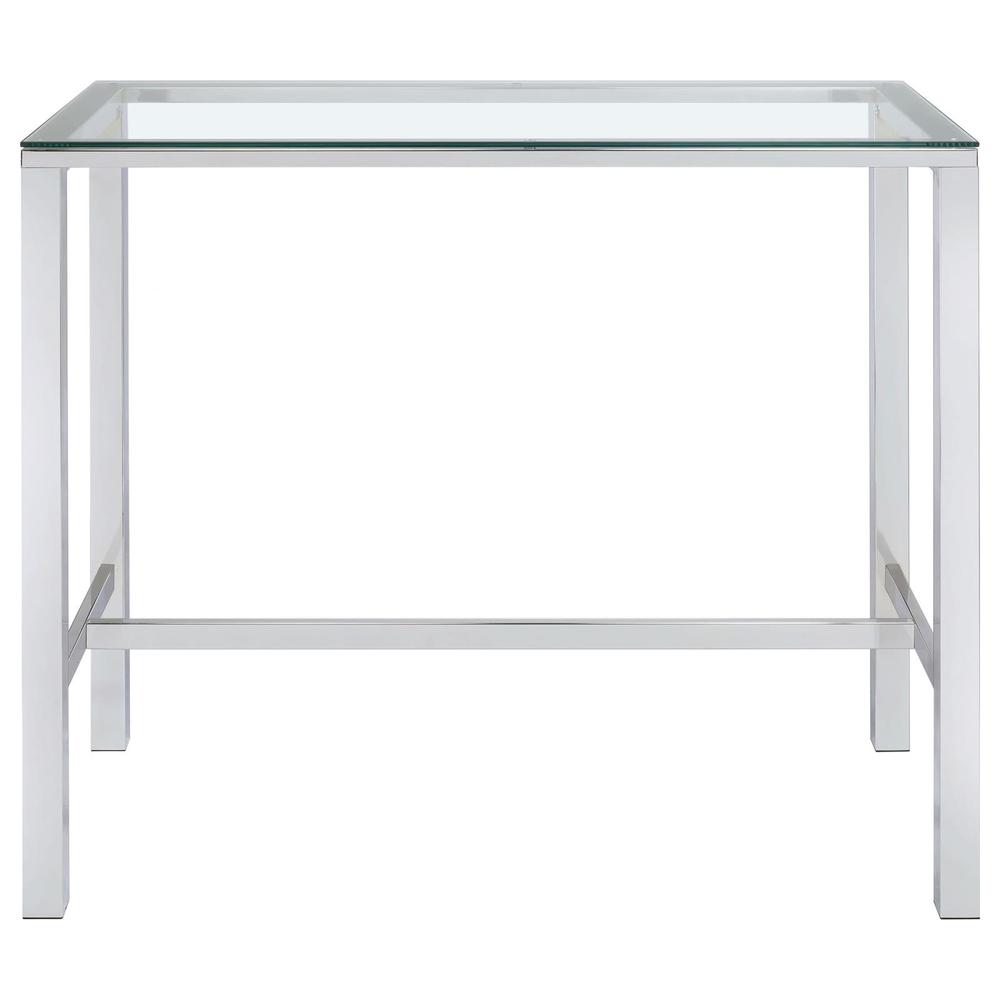 Tolbert Bar Table with Glass Top Chrome. Picture 2