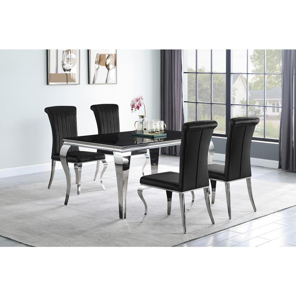 Betty Upholstered Side Chairs Black and Chrome (Set of 4). Picture 2