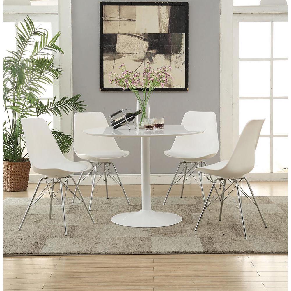 Lowry Round Dining Table White. Picture 3