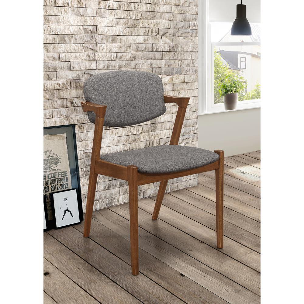 Malone Dining Side Chairs Brown and Dark Walnut (Set of 2). Picture 2
