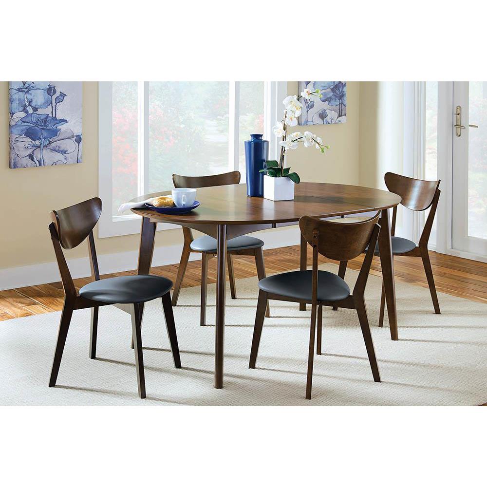 Jedda Upholstered Dining Chairs Dark Walnut and Black (Set of 2). Picture 1