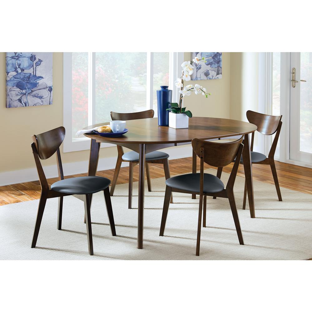 Jedda Upholstered Dining Chairs Dark Walnut and Black (Set of 2). Picture 2