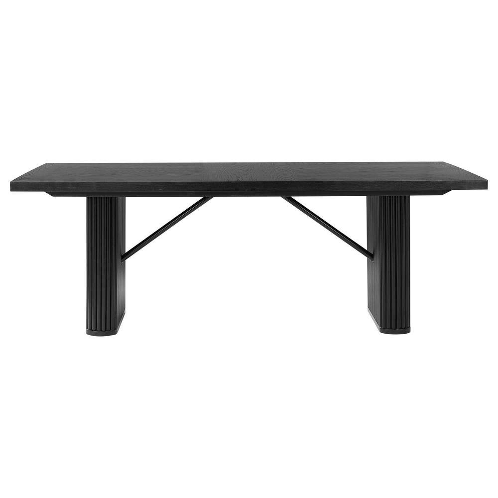 Catherine 5-piece Double Pedestal Dining Table Set Charcoal Grey and Black. Picture 2