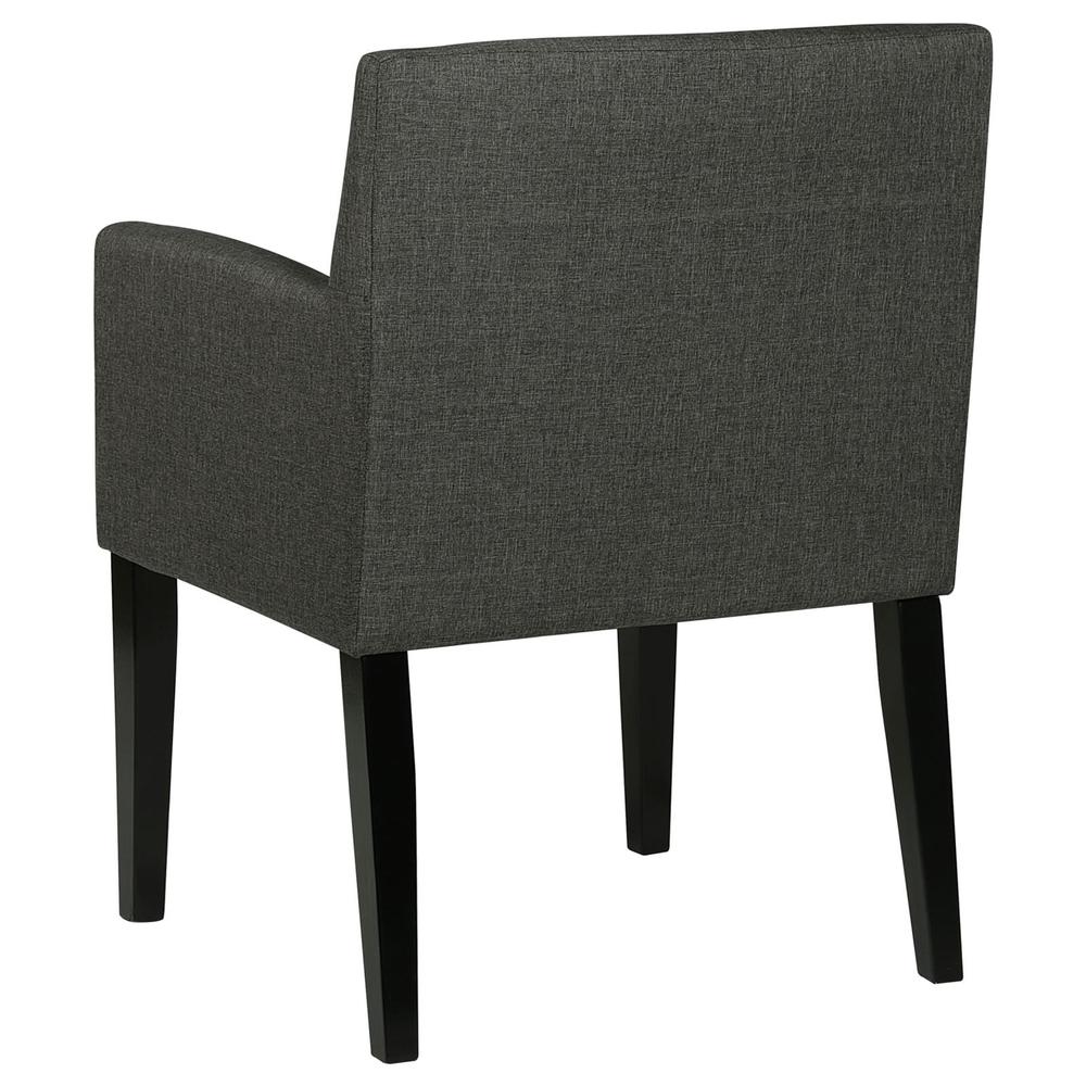 Catherine Upholstered Dining Arm Chair Charcoal Grey and Black (Set of 2). Picture 5