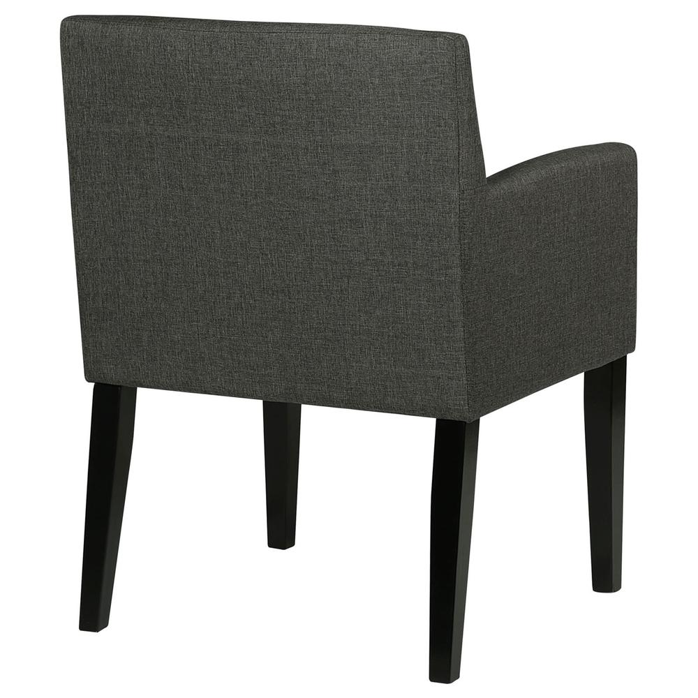 Catherine Upholstered Dining Arm Chair Charcoal Grey and Black (Set of 2). Picture 6