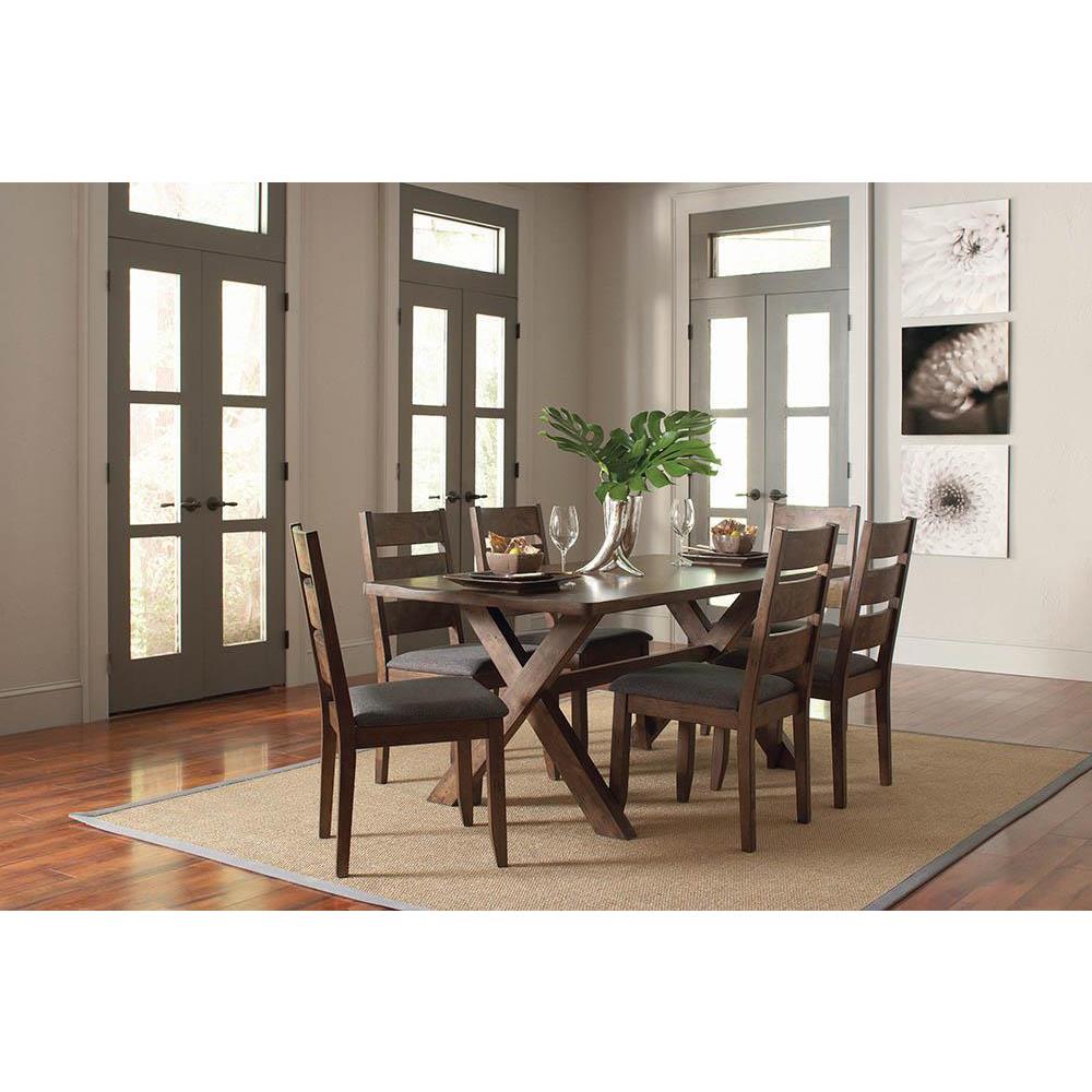 Alston 7-piece Rectangular Dining Set Knotty Nutmeg and Brown. Picture 1