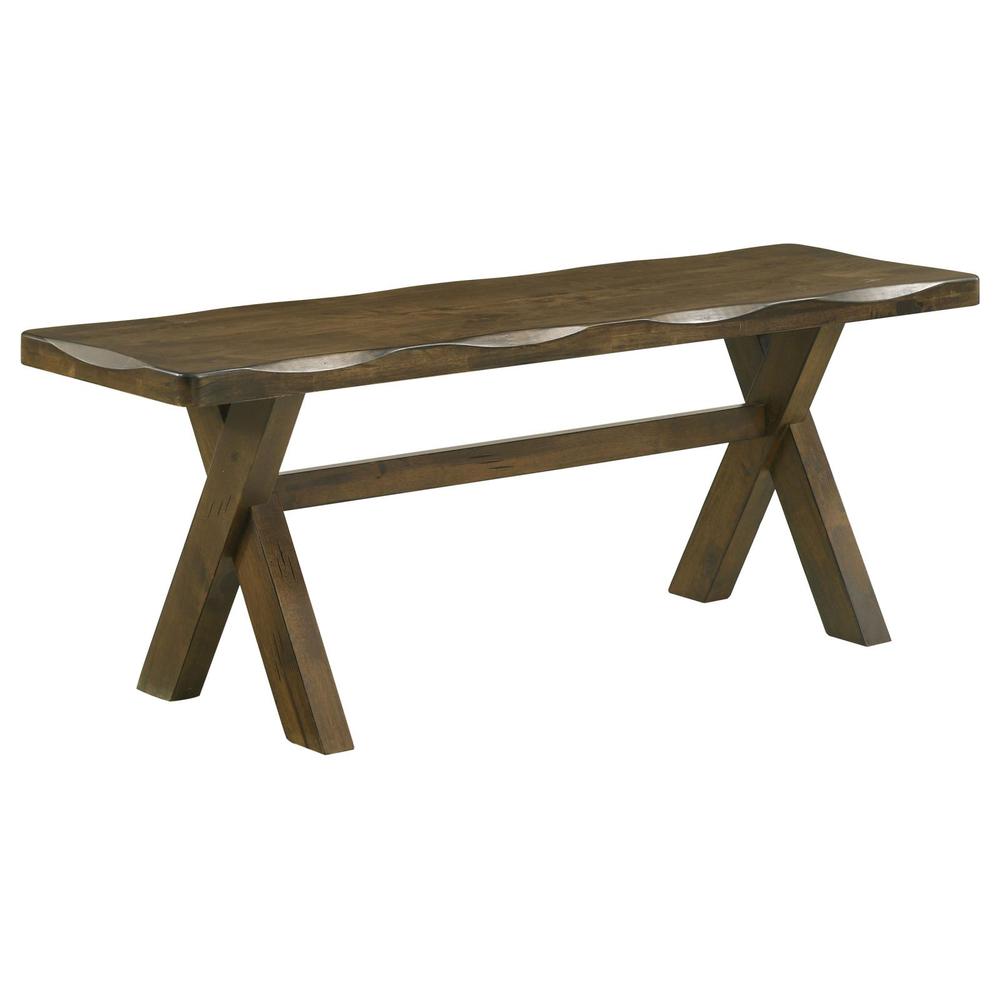 Alston X-shaped Dining Bench Knotty Nutmeg. Picture 1