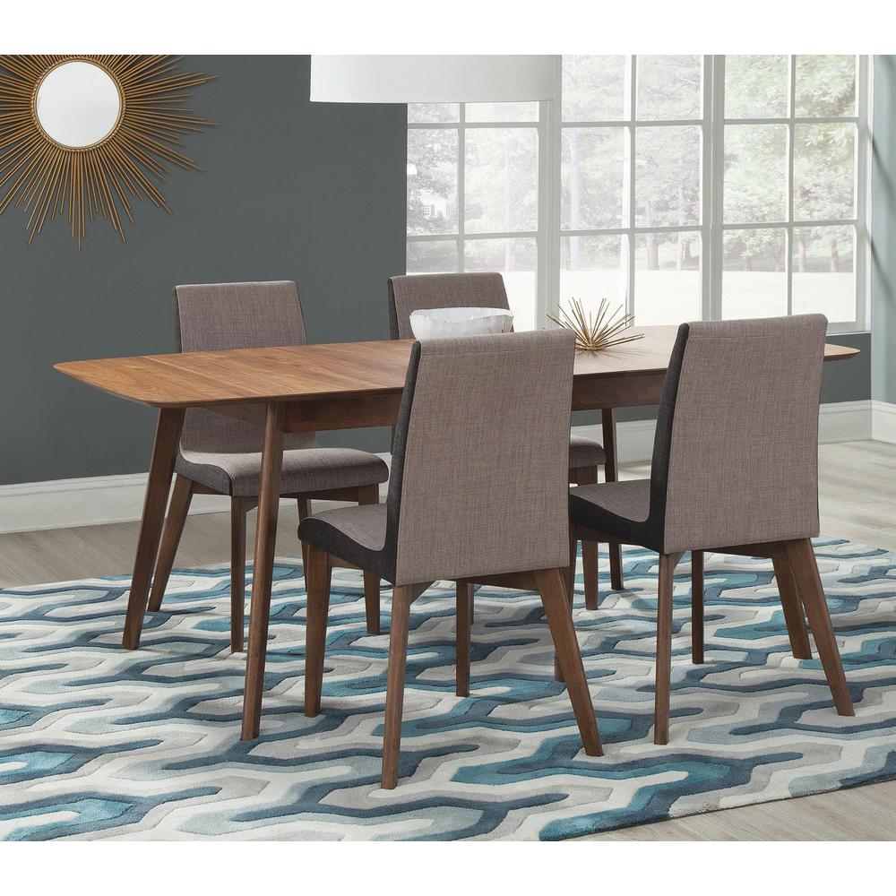 Redbridge 5-piece Dining Room Set Natural Walnut and Grey. Picture 7