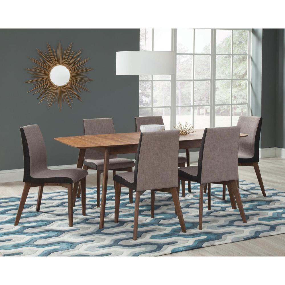 Redbridge 7-piece Dining Room Set Natural Walnut and Grey. Picture 7