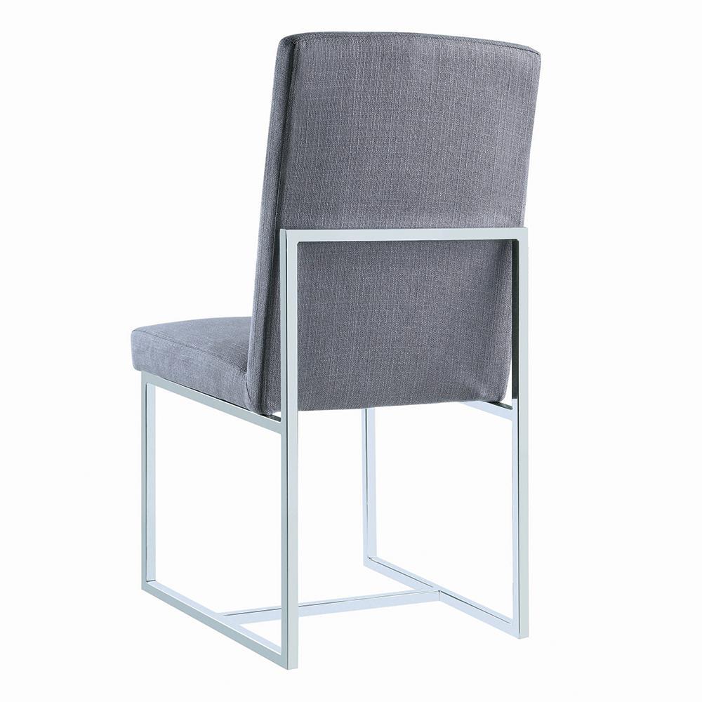 Mackinnon Upholstered Side Chairs Grey And Chrome (Set Of 2). Picture 6