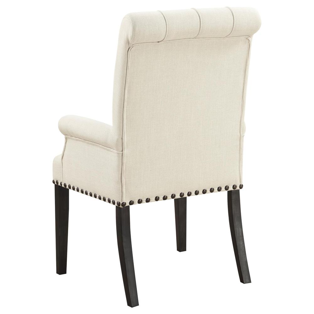 Alana Upholstered Arm Chair Beige and Smokey Black. Picture 3