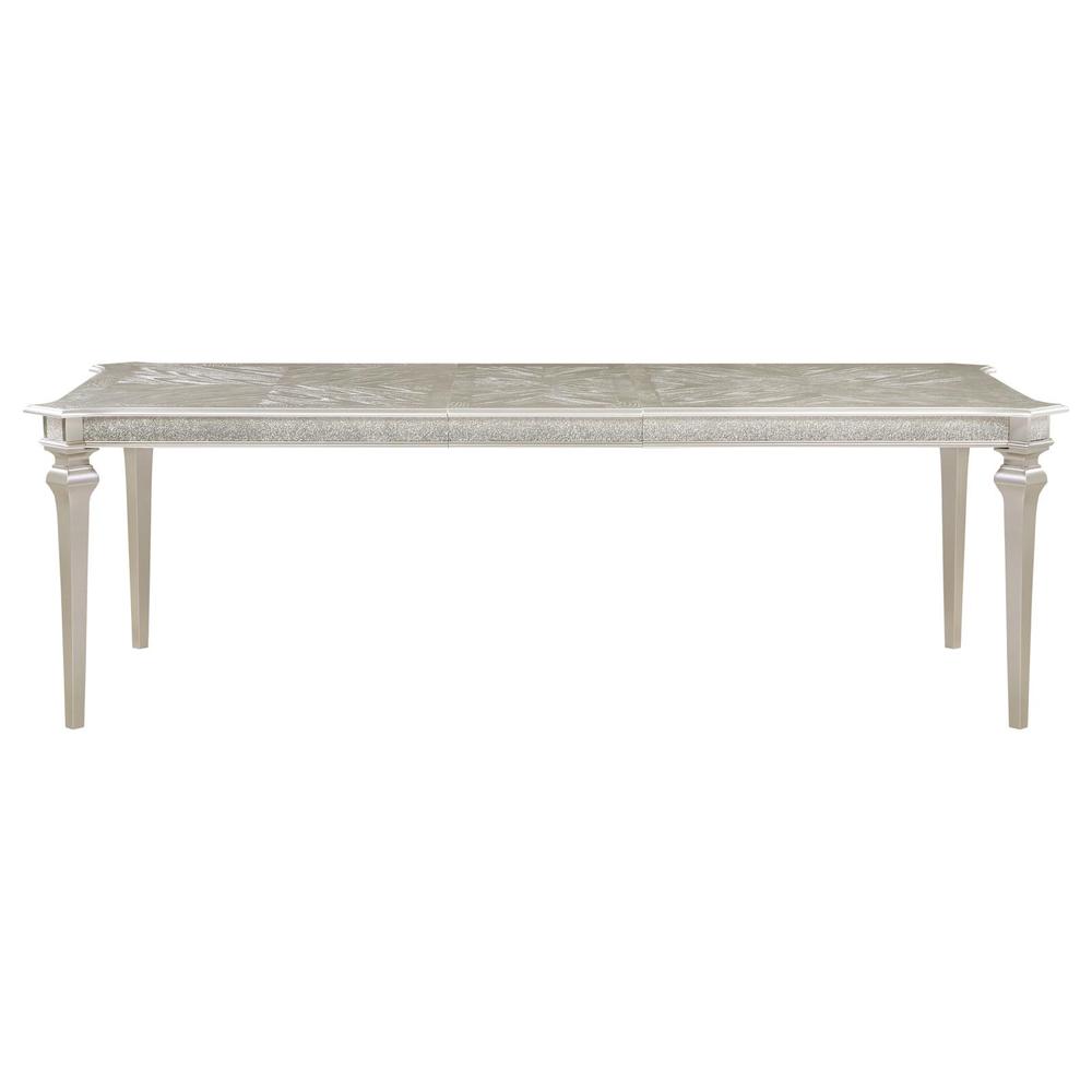 Evangeline Rectangular Dining Table with Extension Leaf Silver Oak. Picture 2