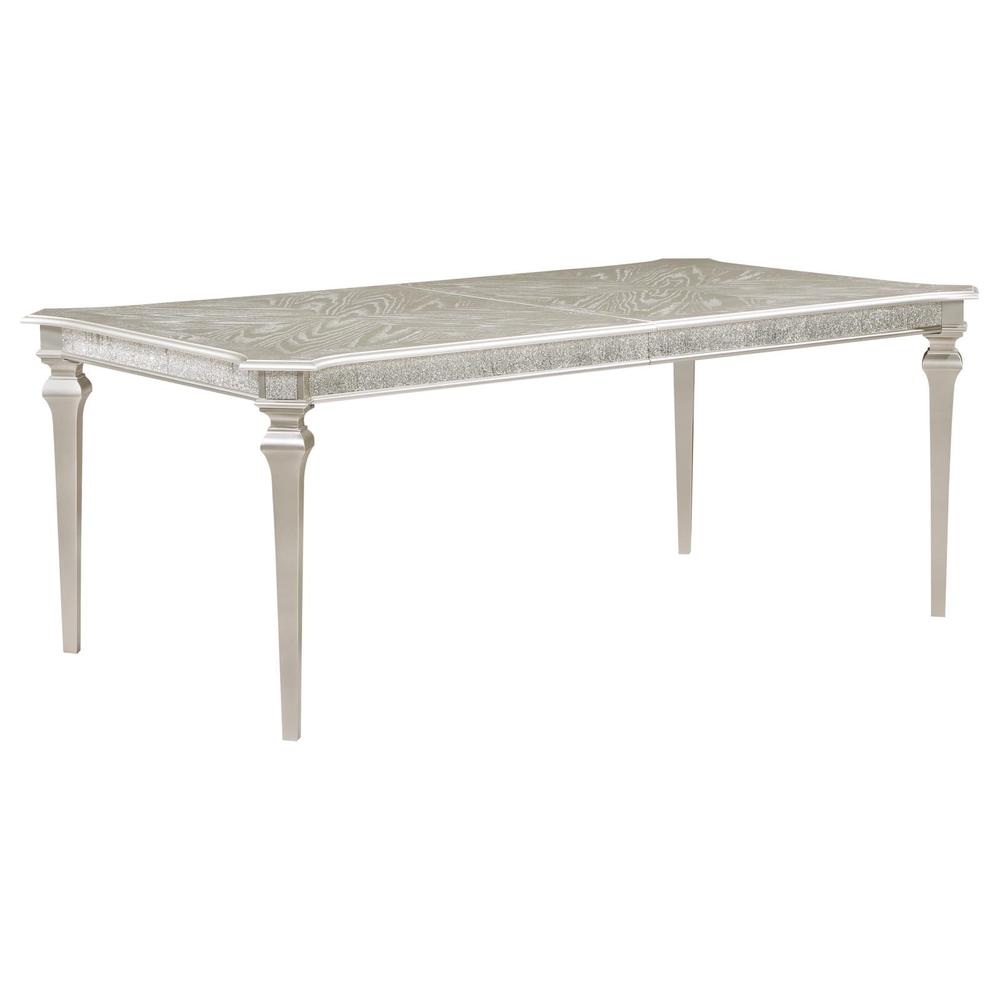 Evangeline Rectangular Dining Table with Extension Leaf Silver Oak. Picture 3