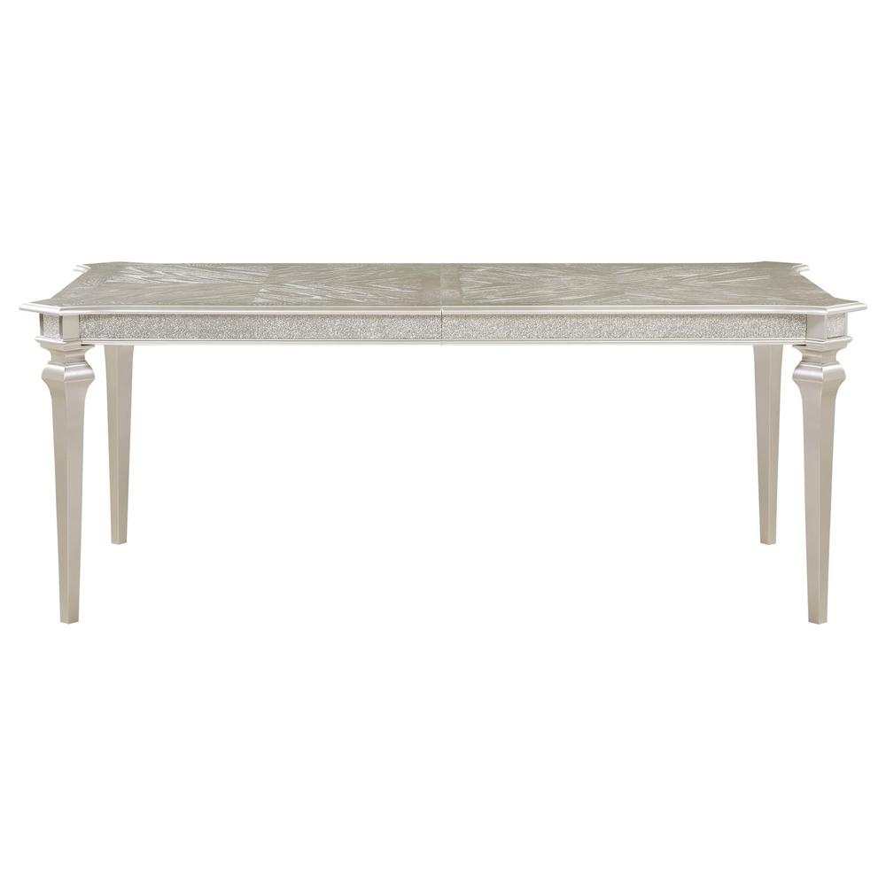 Evangeline Rectangular Dining Table with Extension Leaf Silver Oak. Picture 4