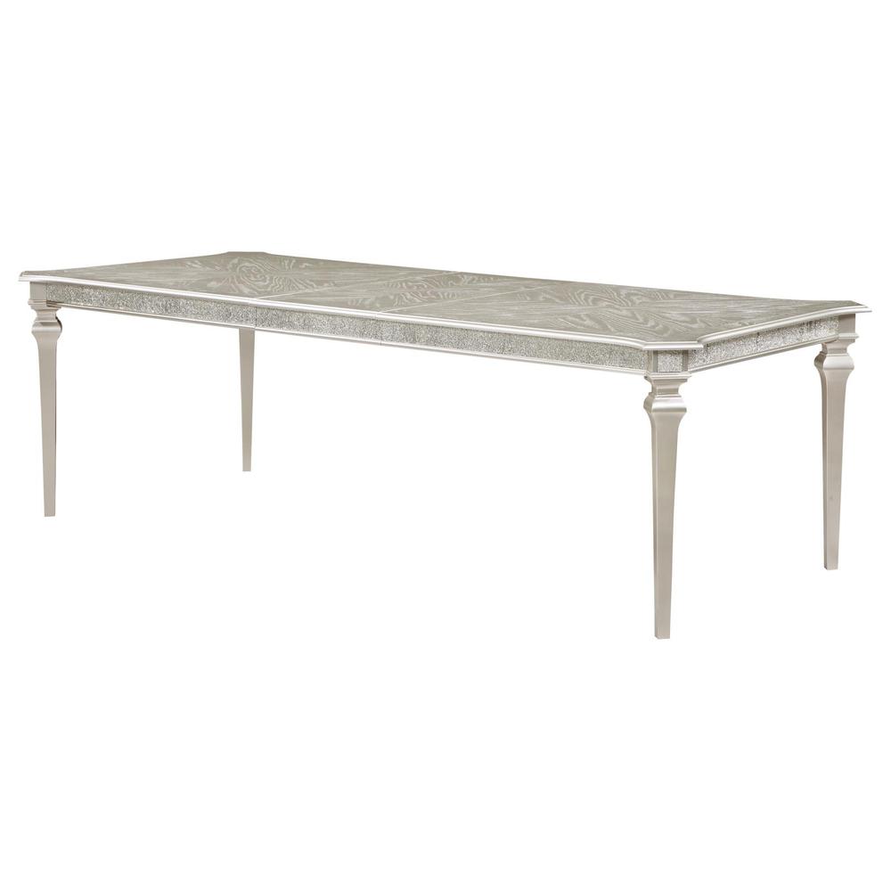 Evangeline Rectangular Dining Table with Extension Leaf Silver Oak. Picture 5