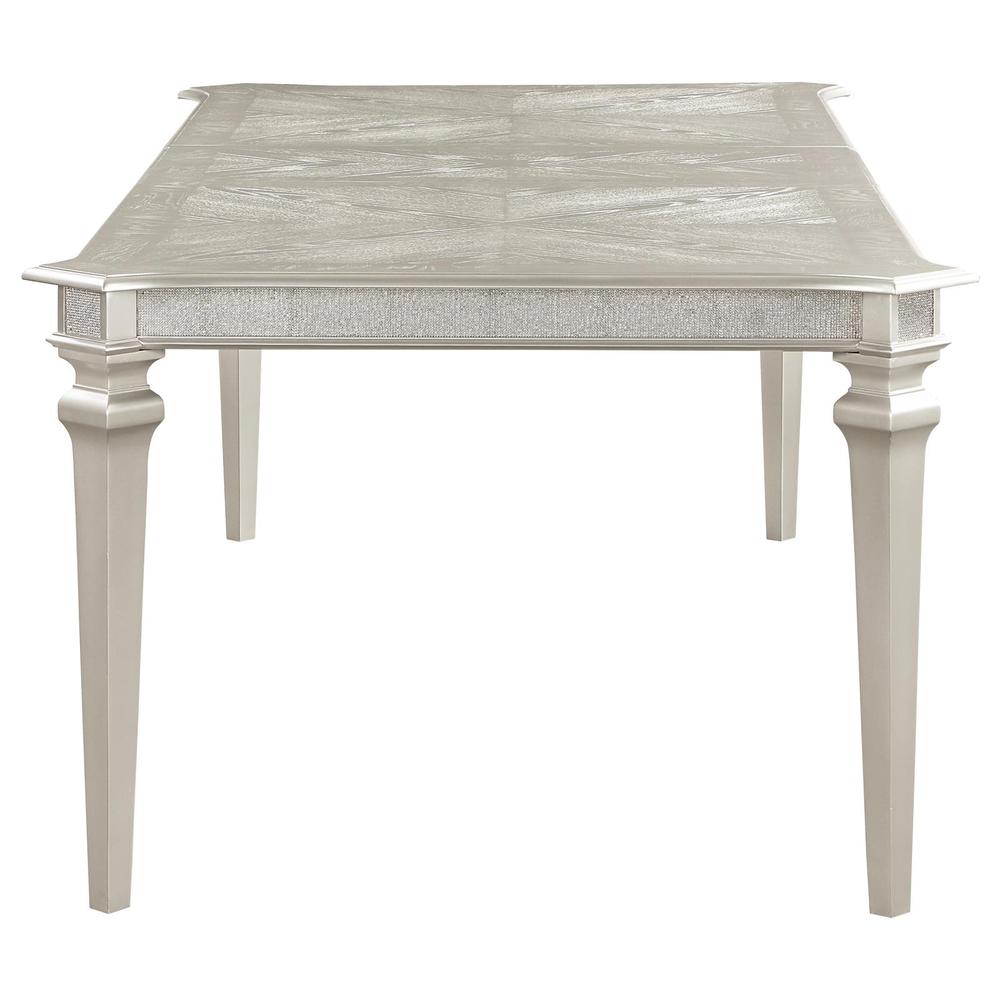 Evangeline Rectangular Dining Table with Extension Leaf Silver Oak. Picture 6
