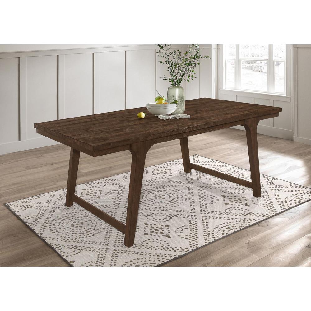 Reynolds Rectangular Dining Table Brown Oak. Picture 1