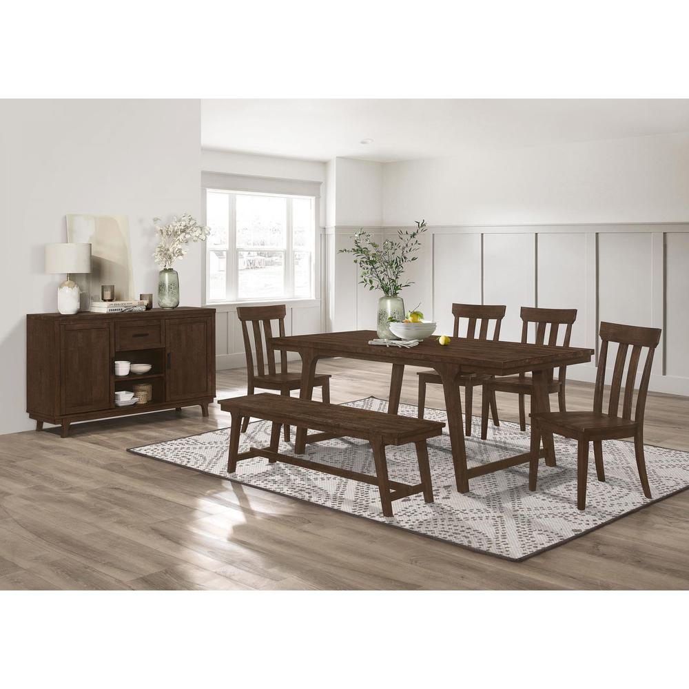 Reynolds Rectangular Dining Table Brown Oak. Picture 9
