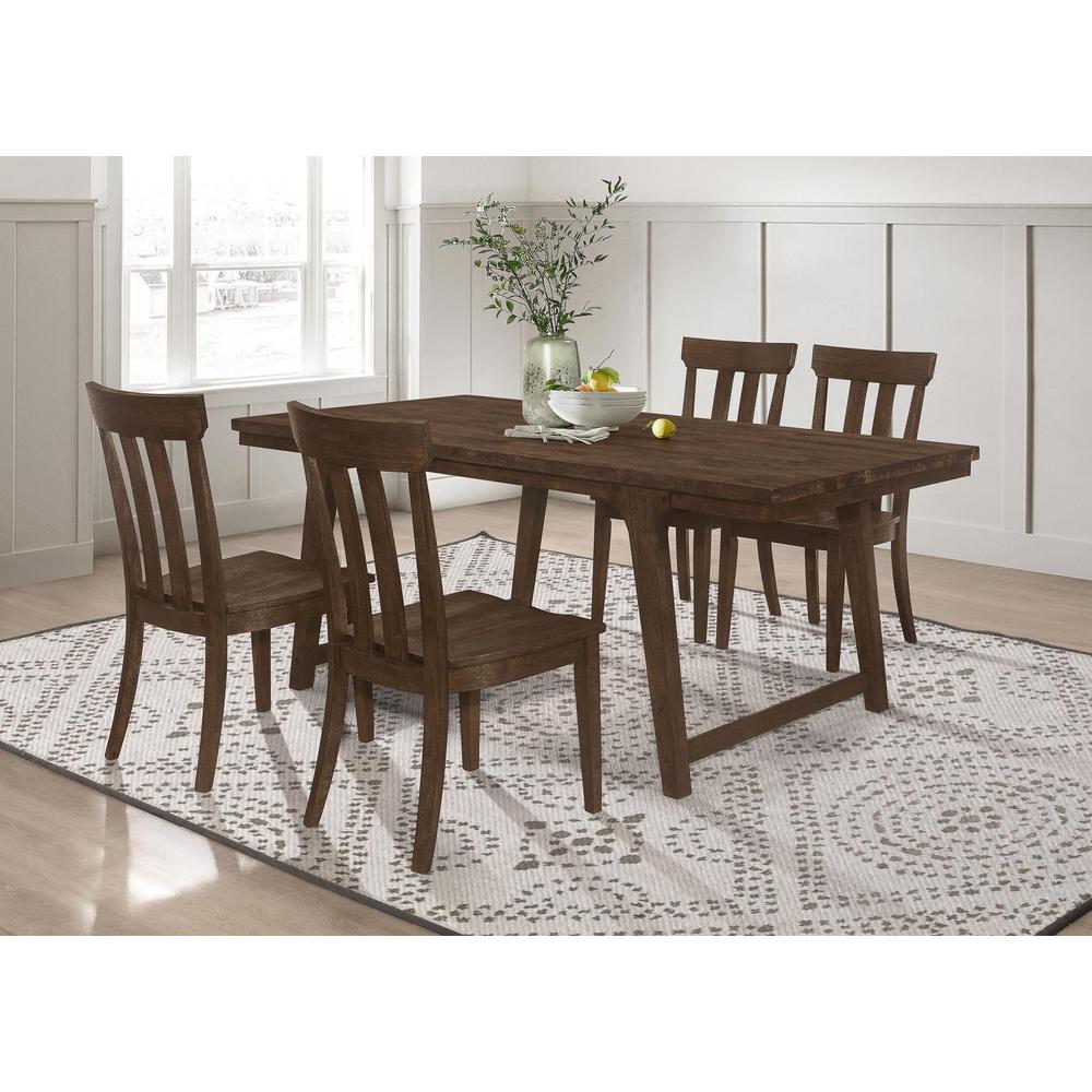 Reynolds 5-piece Rectangular Dining Table Set Brown Oak. Picture 10