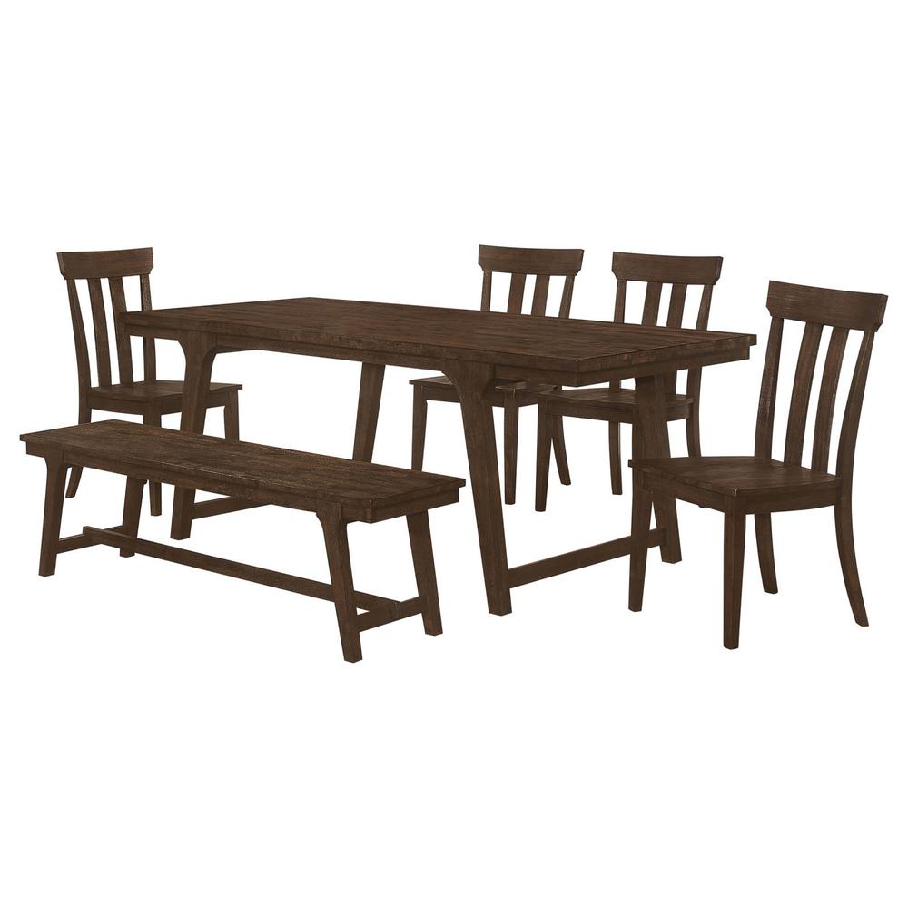 Reynolds 6-piece Rectangular Dining Table Set Brown Oak. Picture 1