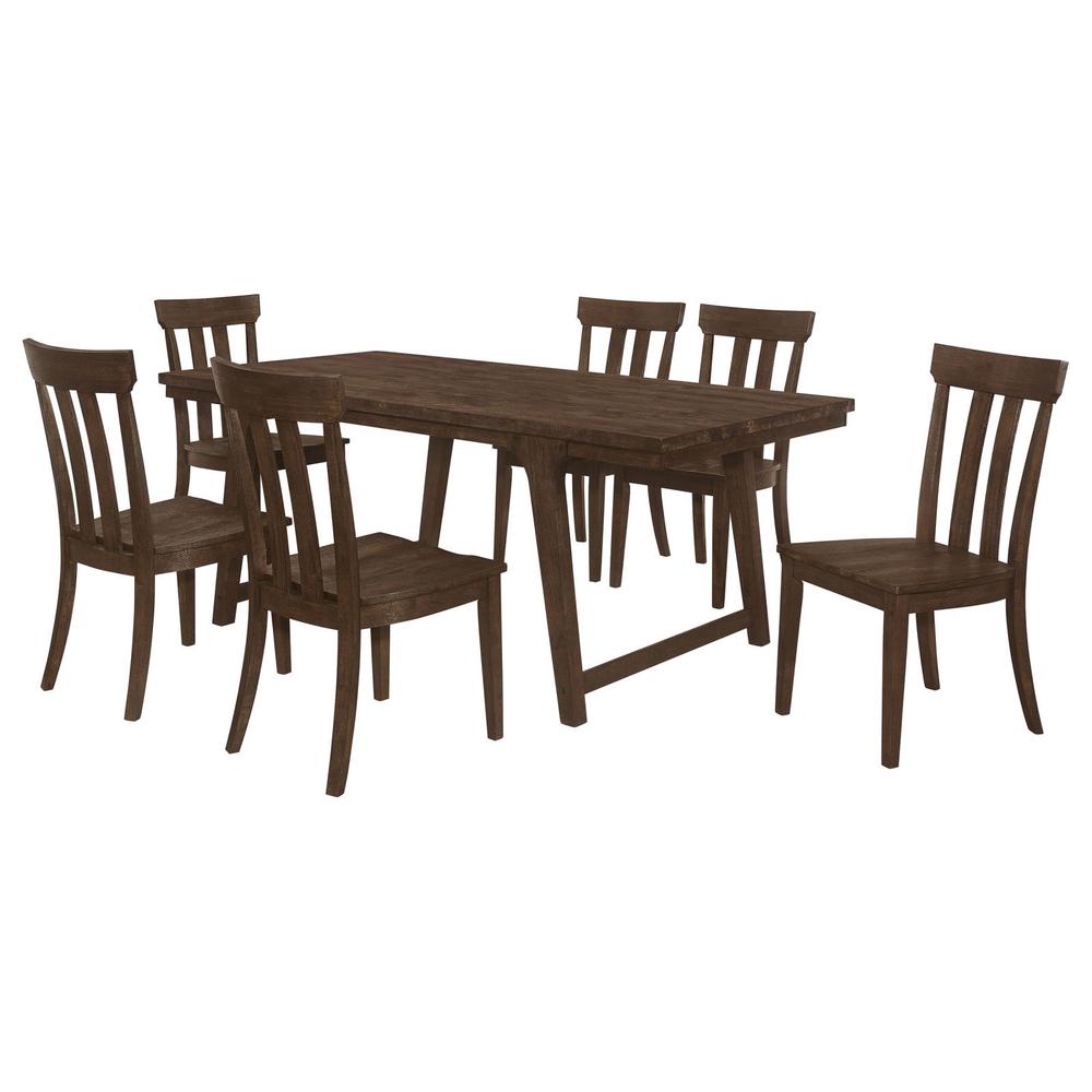 Reynolds 7-piece Rectangular Dining Table Set Brown Oak. Picture 1