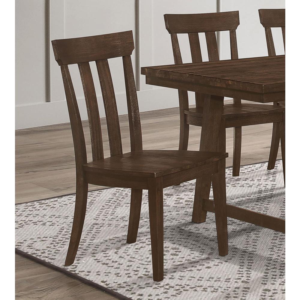 Reynolds Slat Back Dining Side Chair Brown Oak (Set of 2). Picture 10