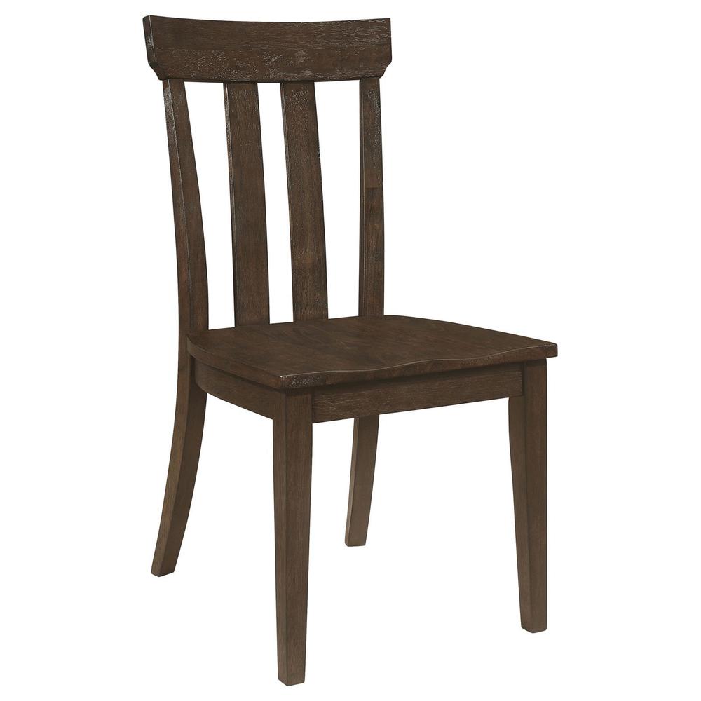 Reynolds Slat Back Dining Side Chair Brown Oak (Set of 2). Picture 11