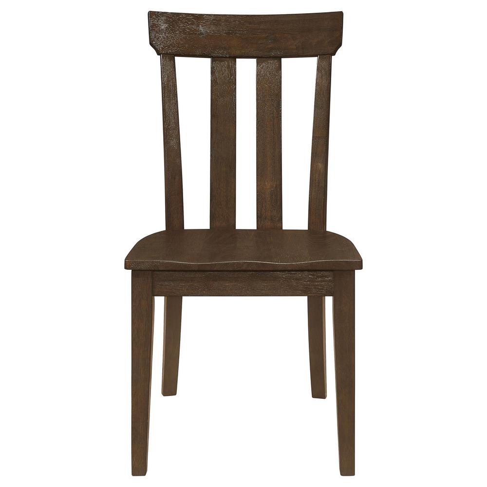 Reynolds Slat Back Dining Side Chair Brown Oak (Set of 2). Picture 1