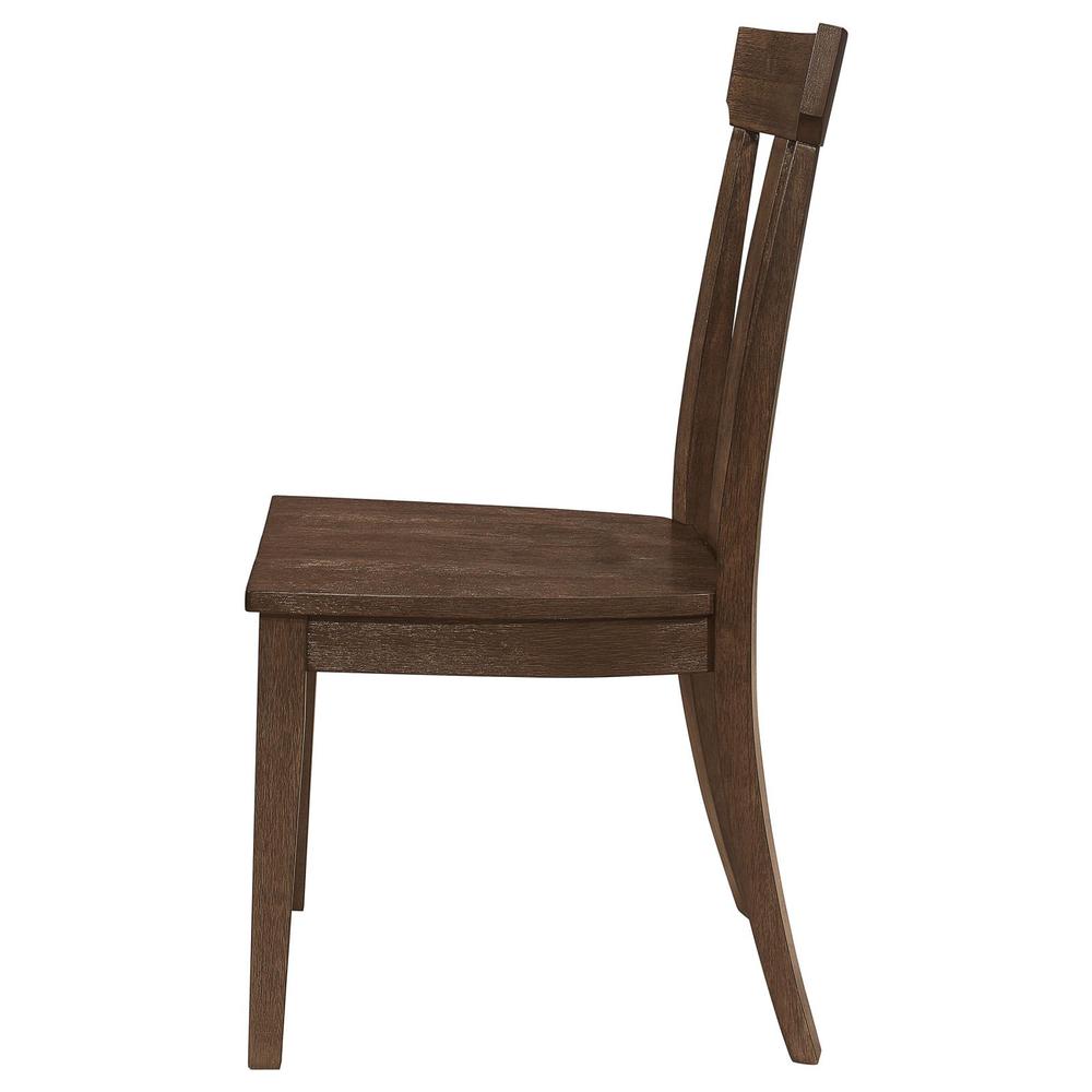 Reynolds Slat Back Dining Side Chair Brown Oak (Set of 2). Picture 3