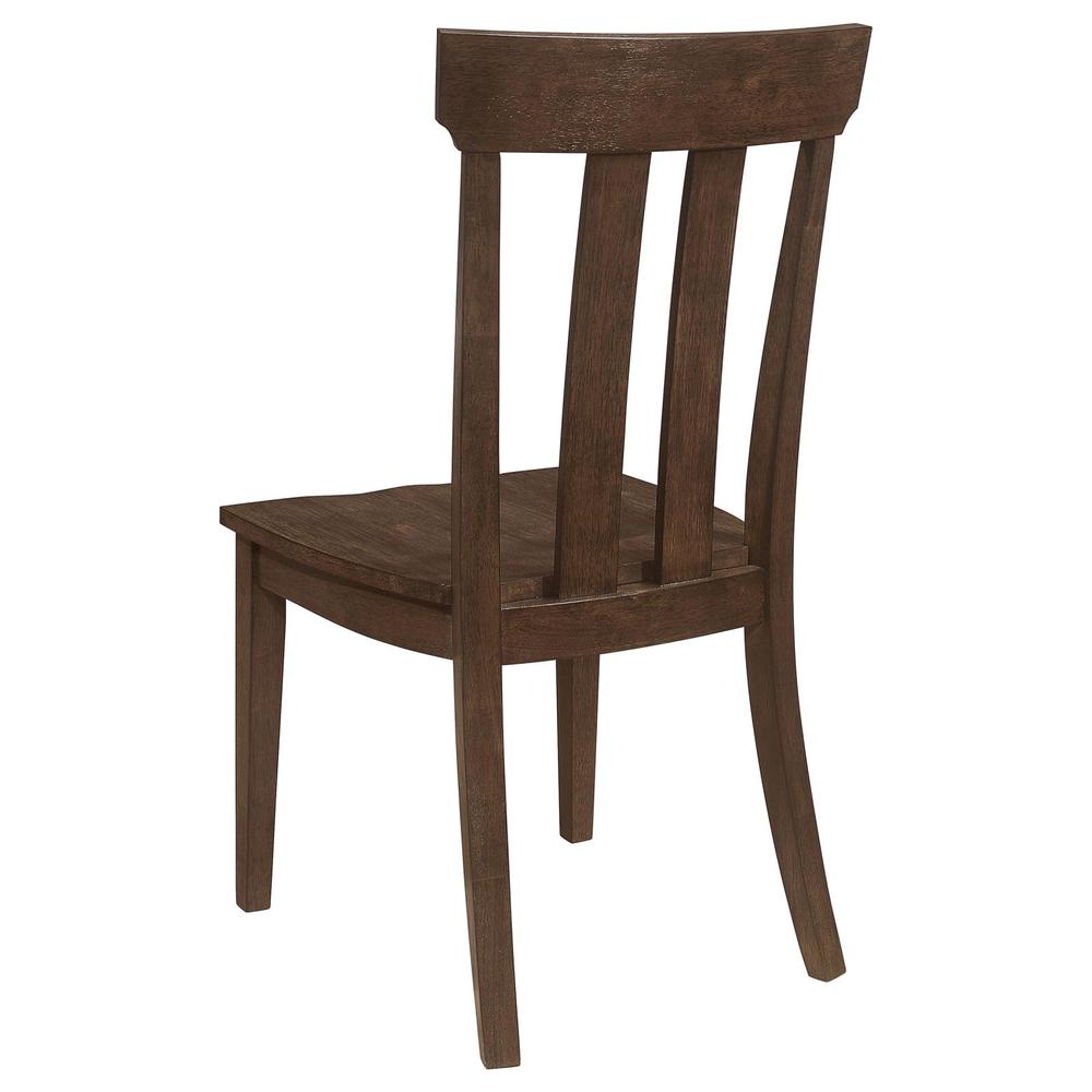 Reynolds Slat Back Dining Side Chair Brown Oak (Set of 2). Picture 4