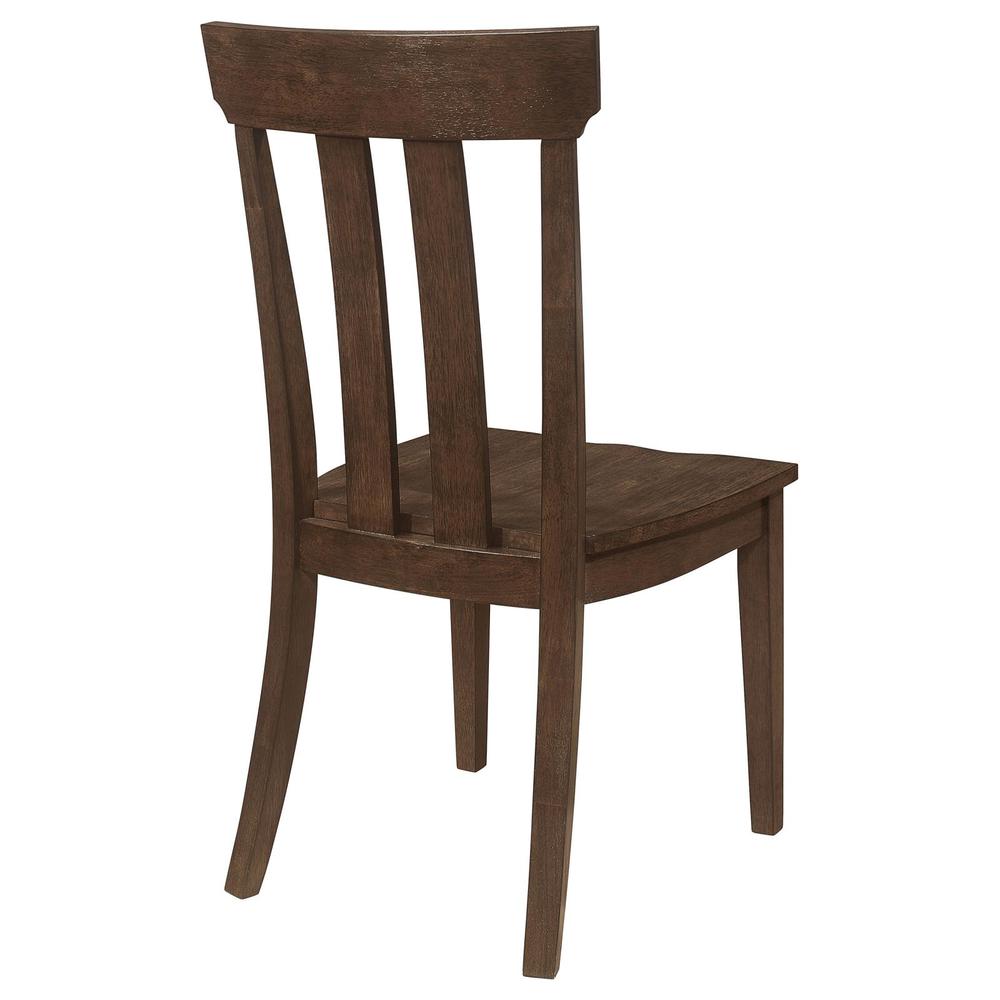 Reynolds Slat Back Dining Side Chair Brown Oak (Set of 2). Picture 5