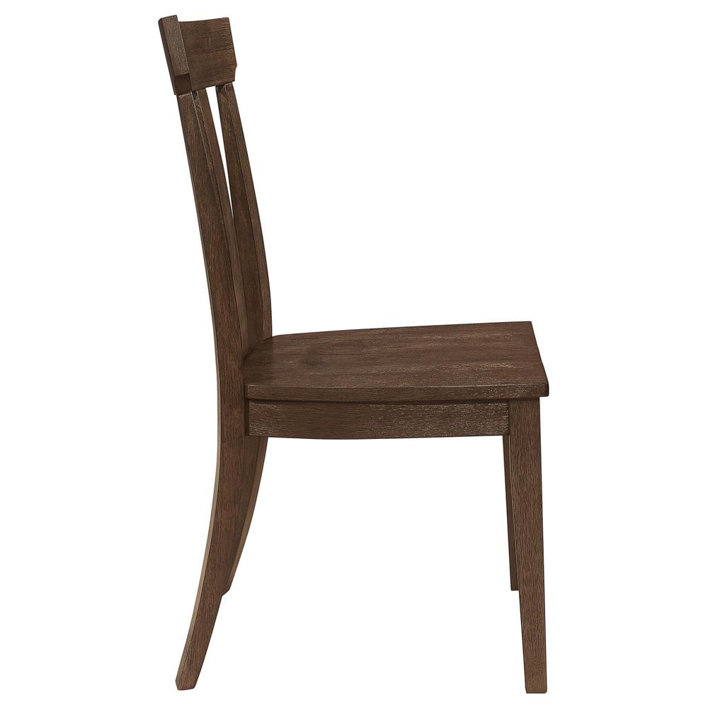 Reynolds Slat Back Dining Side Chair Brown Oak (Set of 2). Picture 6