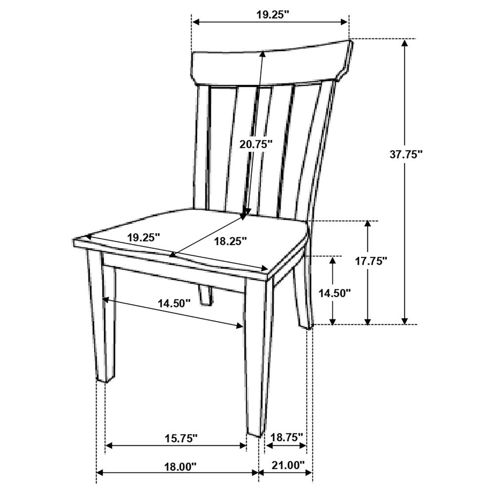 Reynolds Slat Back Dining Side Chair Brown Oak (Set of 2). Picture 8