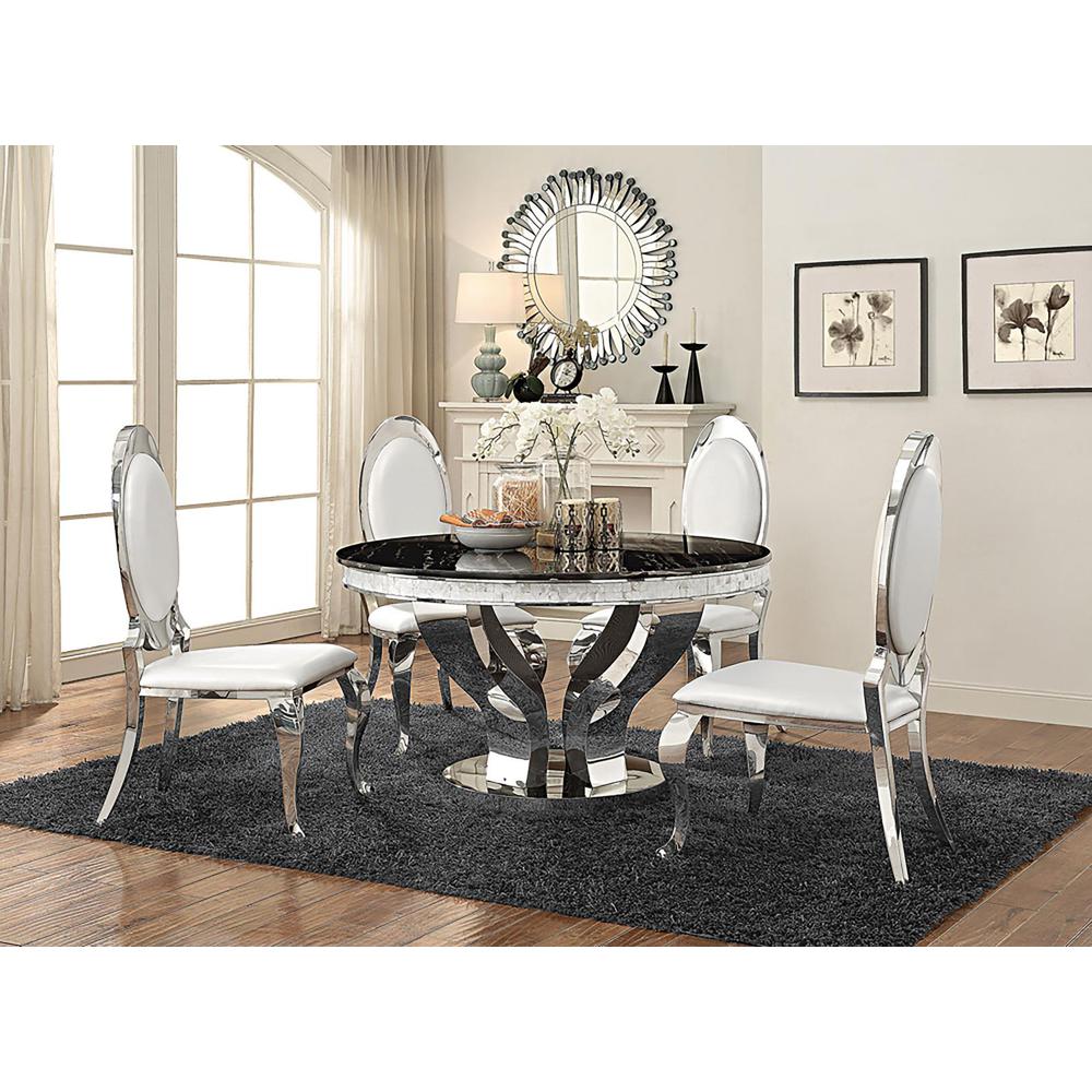 Anchorage 5-piece Round Dining Set Chrome. Picture 6