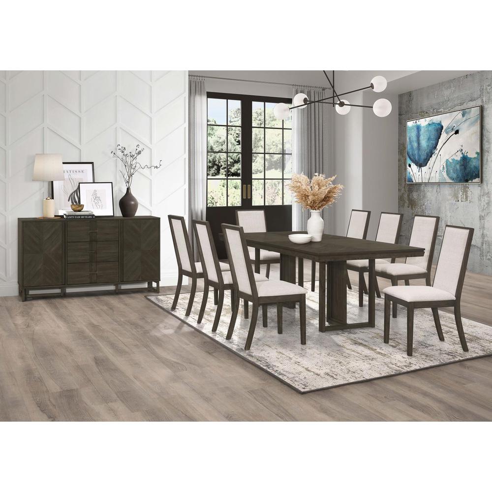 Kelly 5-piece Rectangular Dining Table Set Beige and Dark Grey. Picture 11