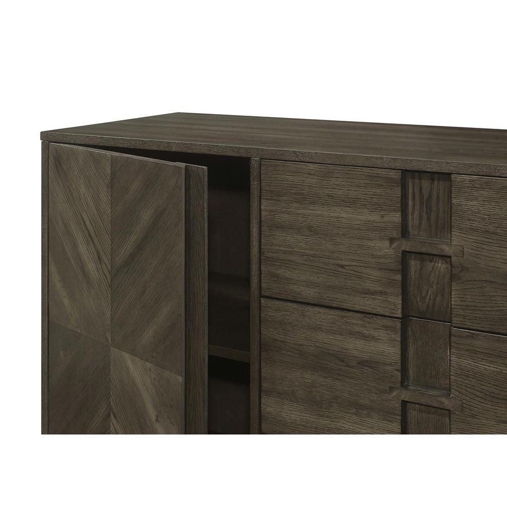 Kelly 3-drawer Storage Dining Sideboard Server Dark Grey. Picture 6
