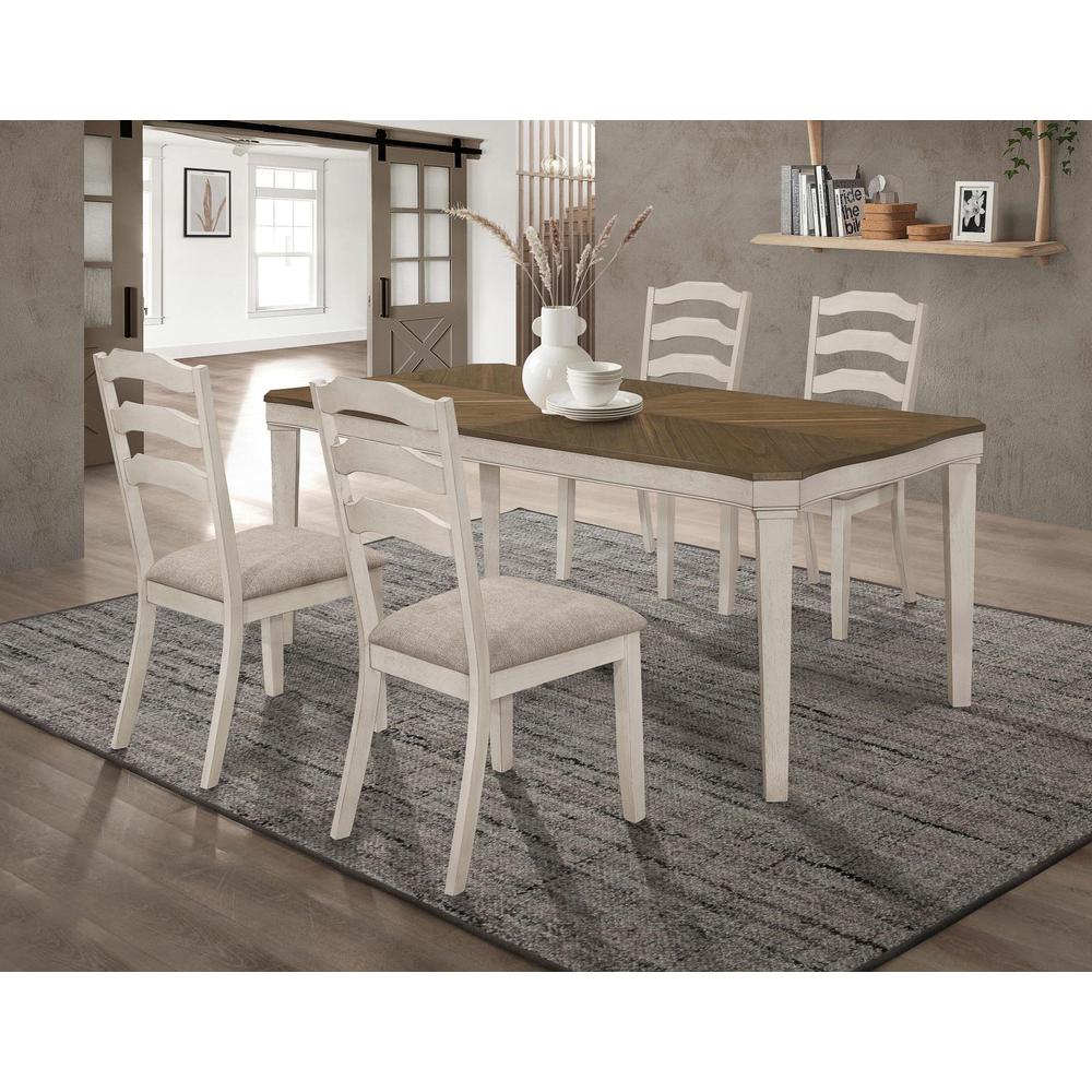 Ronnie 5-piece Starburst Dining Table Set Khaki and Rustic Cream. Picture 13