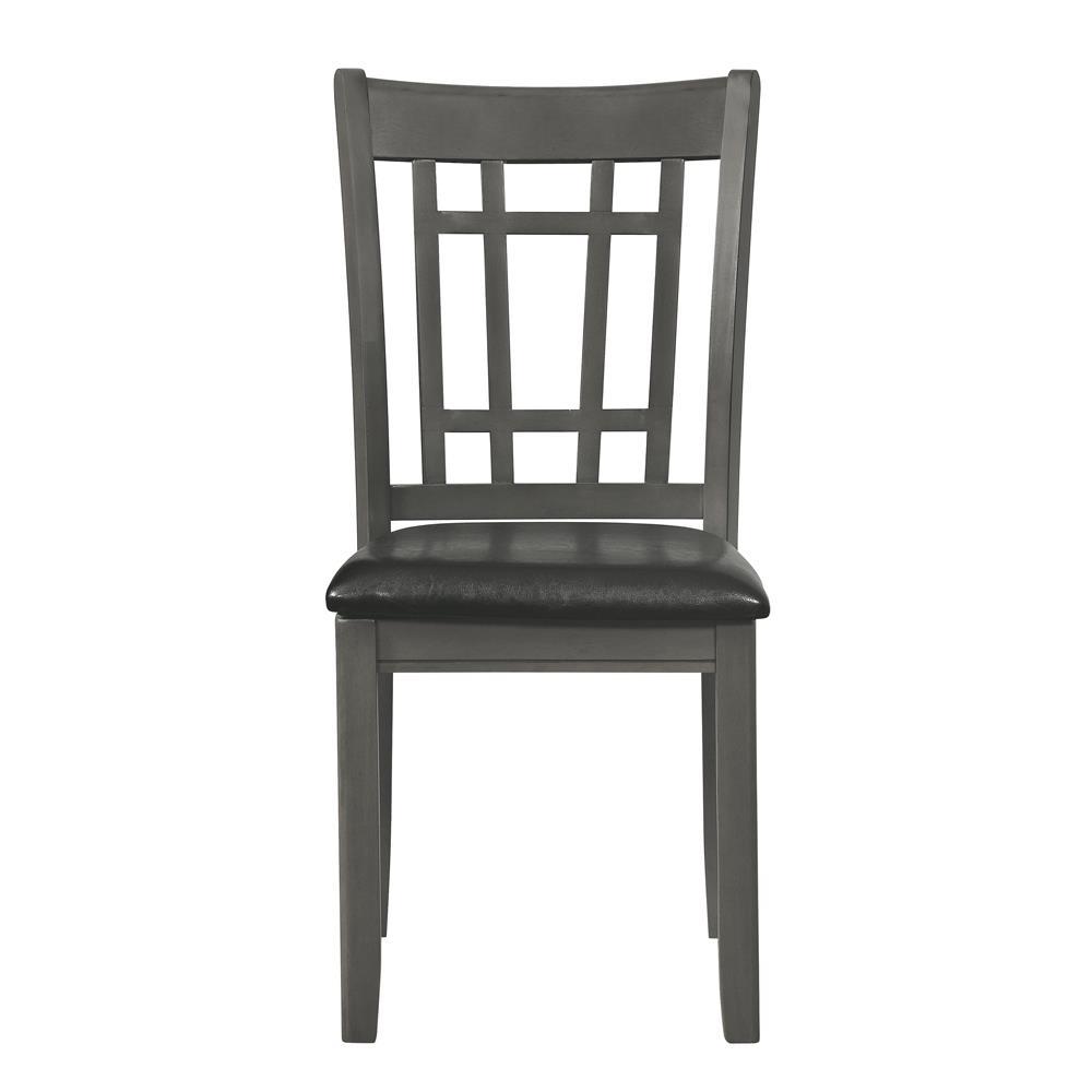 Lavon Padded Dining Side Chairs Medium Grey and Black (Set of 2). Picture 2