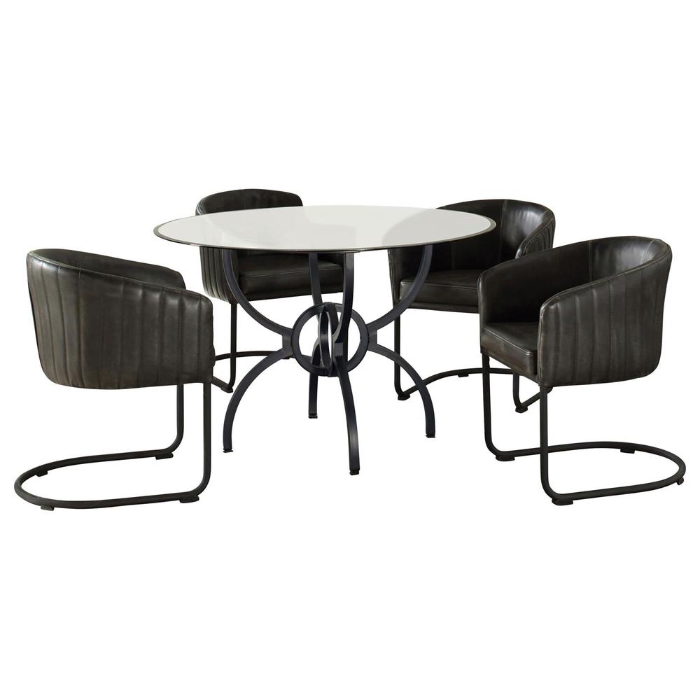Aviano 5-piece Dining Set Gunmetal and Matte Black. Picture 1