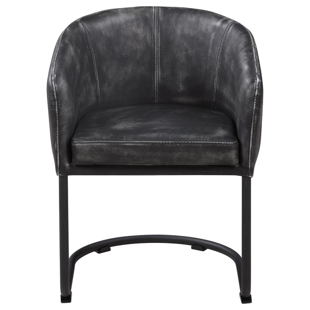 Banner Upholstered Dining Chair Anthracite and Matte Black. Picture 1