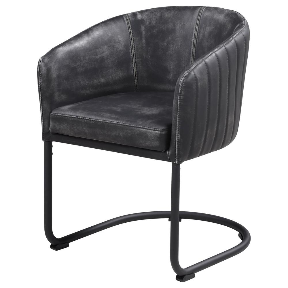 Banner Upholstered Dining Chair Anthracite and Matte Black. Picture 2