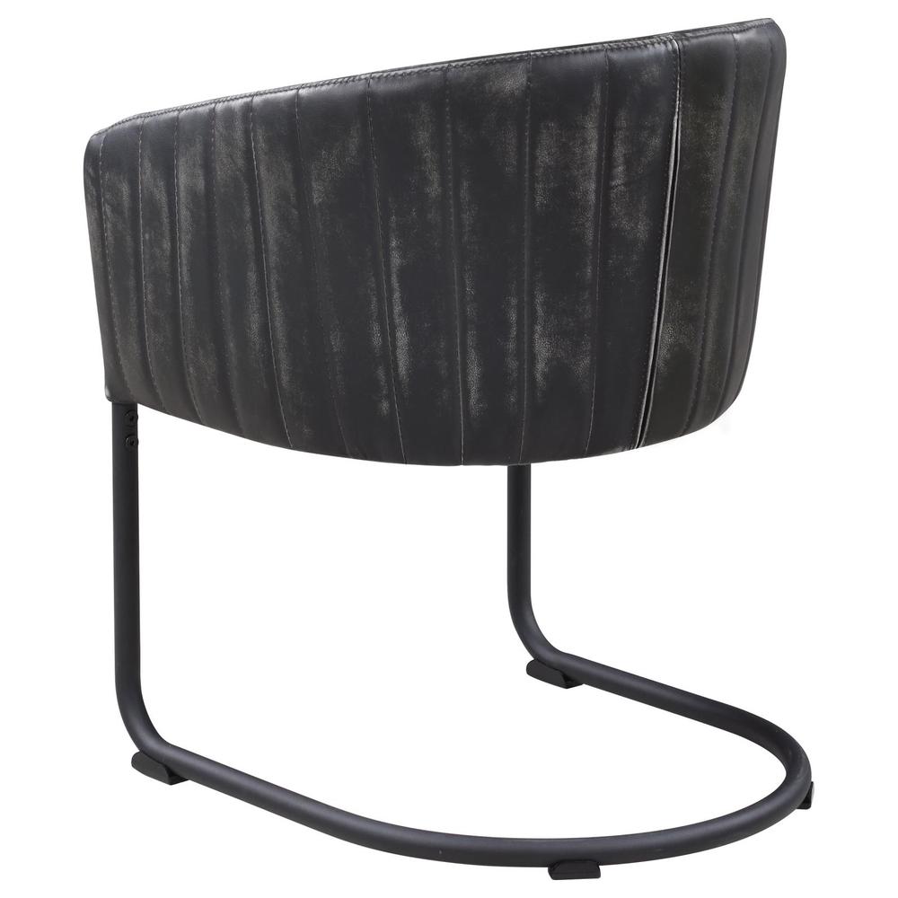 Banner Upholstered Dining Chair Anthracite and Matte Black. Picture 3