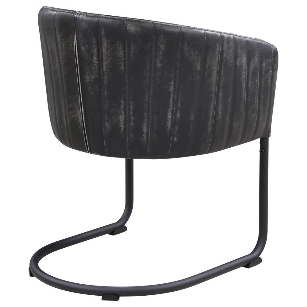 Banner Upholstered Dining Chair Anthracite and Matte Black. Picture 4
