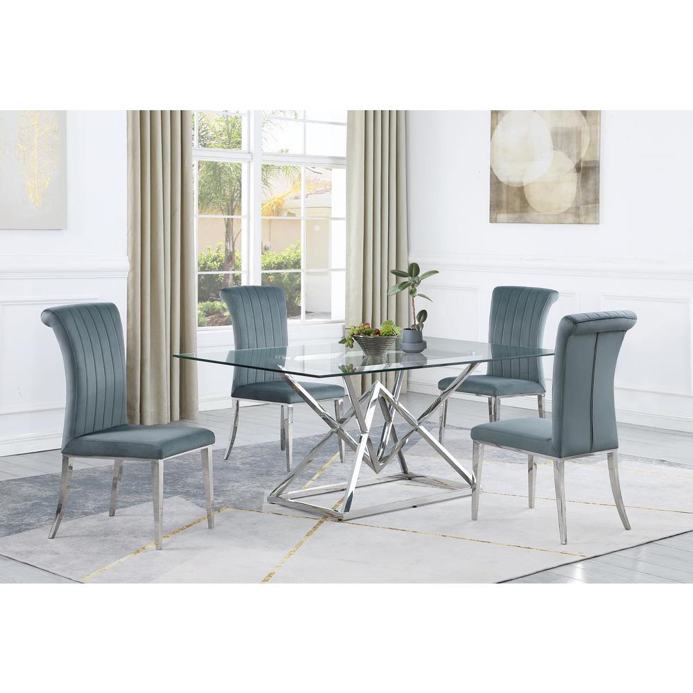 Beaufort 5-piece Dining Set Dark Grey and Chrome. Picture 9