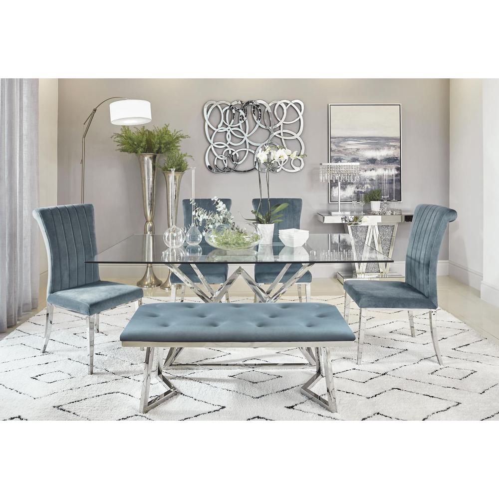 Beaufort 6-piece Dining Set Dark Grey and Chrome. Picture 13