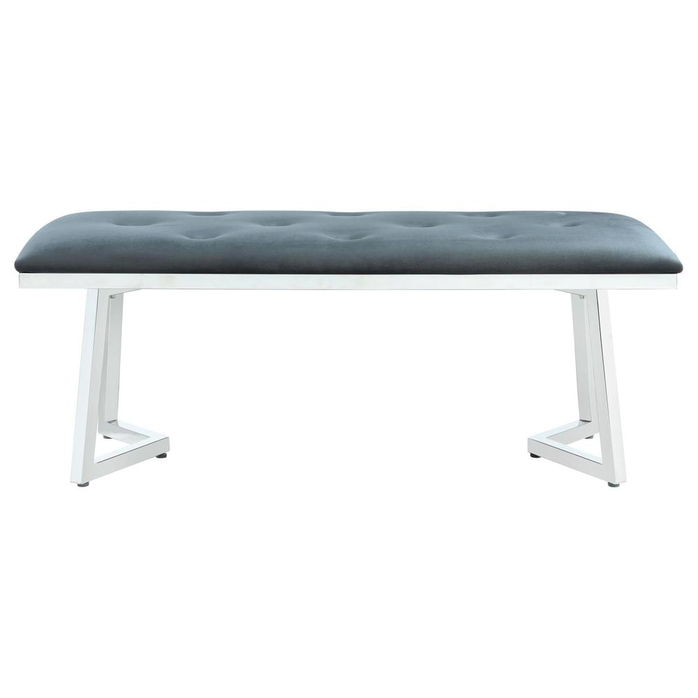 Beaufort Upholstered Tufted Bench Dark Grey. Picture 2