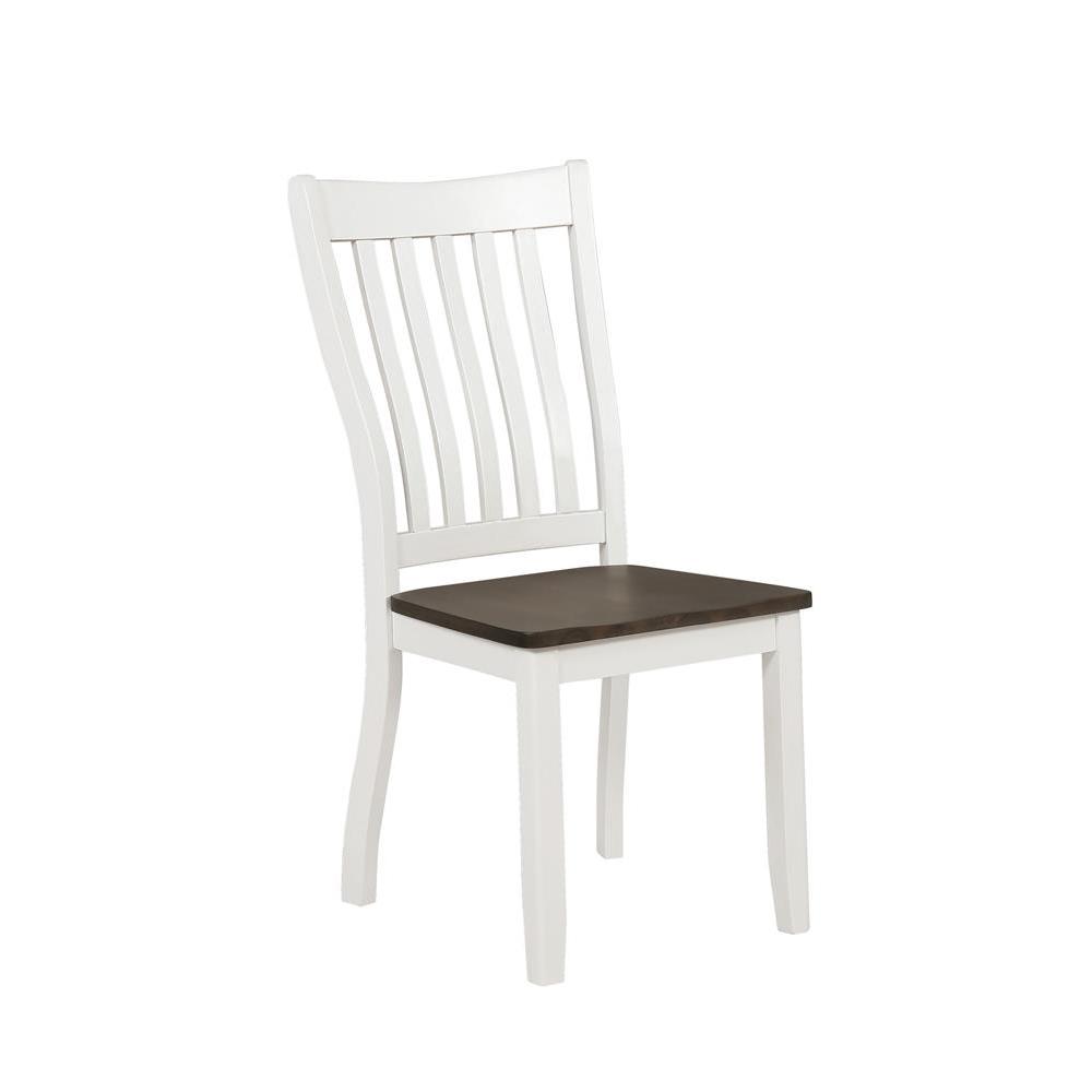 Kingman Slat Back Dining Chairs Espresso and White (Set of 2). Picture 1